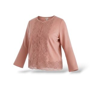 Chico’s Pink Lace Trim Jacket
